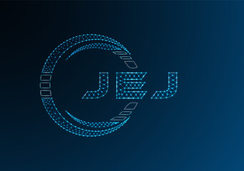 JEJ low poly letter logo vector design. JEJ lower poly logo design. Low poly logo.