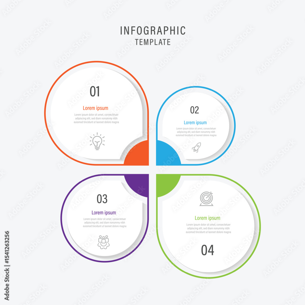 Poster business template presentation. management planning concept. 4 step process infographic vector eleme