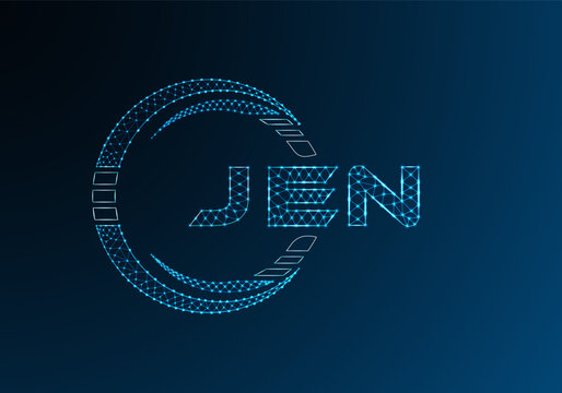 JEN low poly letter logo vector design. JEN lower poly logo design. Low poly logo.
