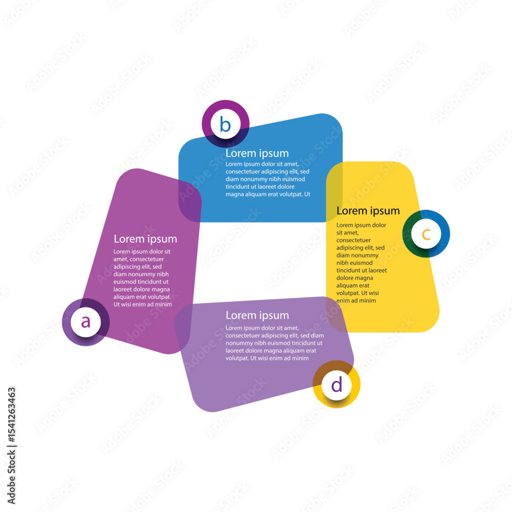 Poster business template presentation. management planning concept. 4 step process infographic vector eleme