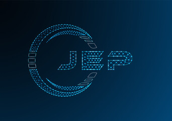 JEP low poly letter logo vector design. JEP lower poly logo design. Low poly logo.