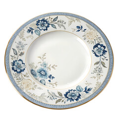 Elegant Blue Floral Porcelain Plate: Perfect for Table Setting