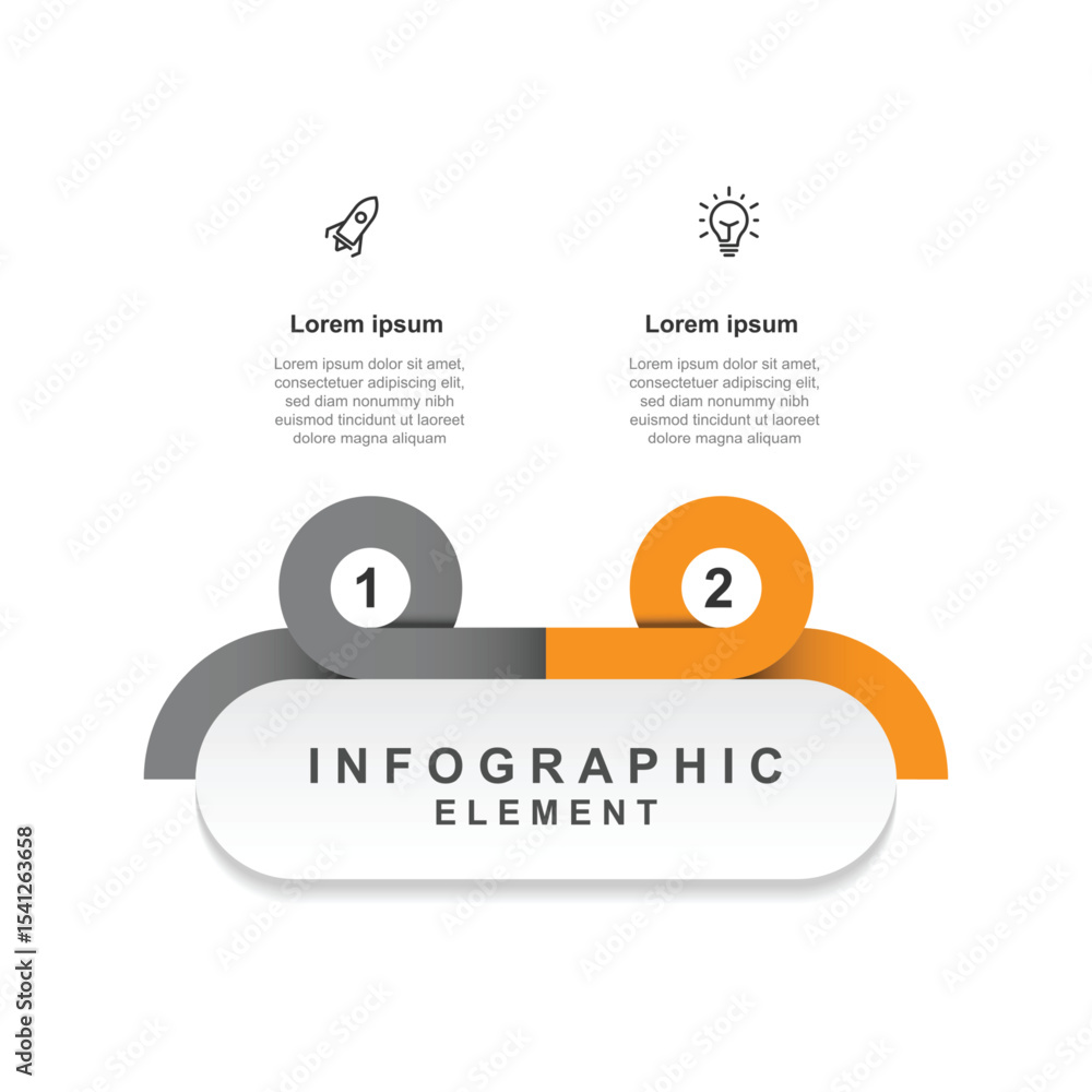 Poster business template presentation. management planning concept. 2 step process infographic vector eleme