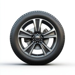 Obraz premium car wheel isolated on white