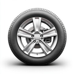 Fototapeta premium car wheel on white background
