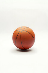Obraz premium A close-up view of a basketball on a plain white background, emphasizing its texture and design