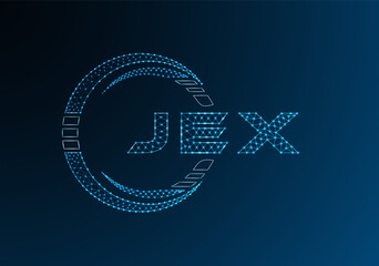 JEX low poly letter logo vector design. JEX lower poly logo design. Low poly logo.