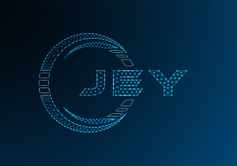 JEY low poly letter logo vector design. JEY lower poly logo design. Low poly logo.