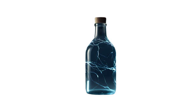 Blue color glass bottle antique vintage png - Powered by Adobe
