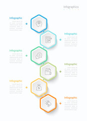Infographic 6 options design elements for your business data. Vector Illustration.
