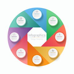 Infographic 8 options design elements for your business data. Vector Illustration.