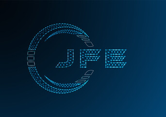 JFE low poly letter logo vector design. JFE lower poly logo design. Low poly logo.