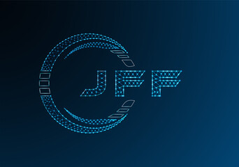 JFF low poly letter logo vector design. JFF lower poly logo design. Low poly logo.