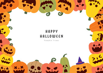 ハロウィンのかぼちゃフレーム（白）