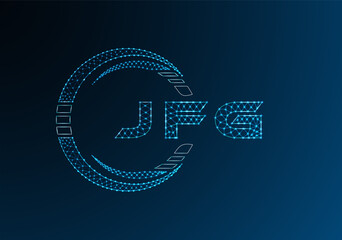 JFG low poly letter logo vector design. JFG lower poly logo design. Low poly logo.