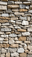 Ancient Stone Wall: A close-up view showcases an aged stone wall, expertly constructed with textured, varied-colored stones, offering a sense of enduring strength and a classic aesthetic.
