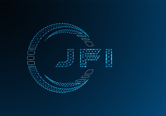 JFI low poly letter logo vector design. JFI lower poly logo design. Low poly logo.