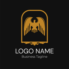 Logo Gold Bird Design Vector