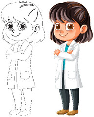 Confident Young Scientist Illustration