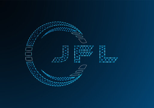 JFL low poly letter logo vector design. JFL lower poly logo design. Low poly logo.