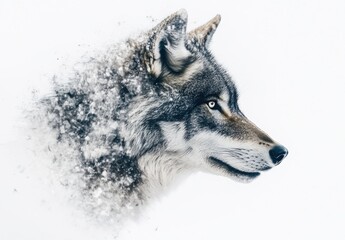 Fototapeta premium wolf in the snow
