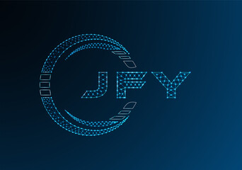 JFY low poly letter logo vector design. JFY lower poly logo design. Low poly logo.