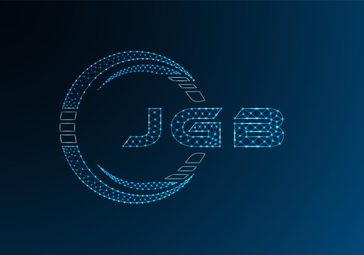JGB low poly letter logo vector design. JGB lower poly logo design. Low poly logo.
