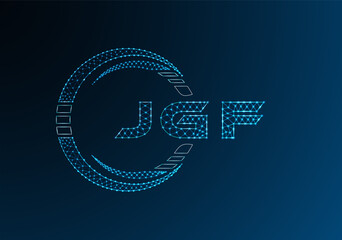 JGF low poly letter logo vector design. JGF lower poly logo design. Low poly logo.