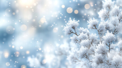 Elegant Christmas Ornaments on Glittering Blue and Gold Background