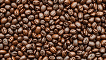 Naklejka premium Rich brown coffee beans seamlessly repeat in a captivating pattern, dark, hot drink