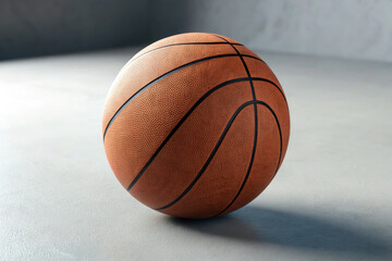 Obraz premium Classic orange basketball on gray floor