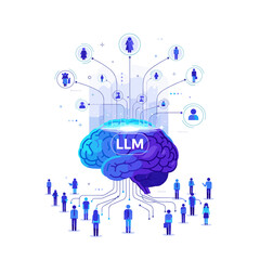 Conceptual vector illustrations of large-scale language models (LLM).