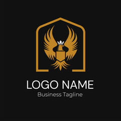 Logo Gold Bird Design Vector