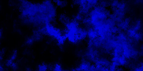 Blue misty dark background with smoke, Dark blue azure turquoise abstract grunge texture background, abstract blue smoke on black background, 