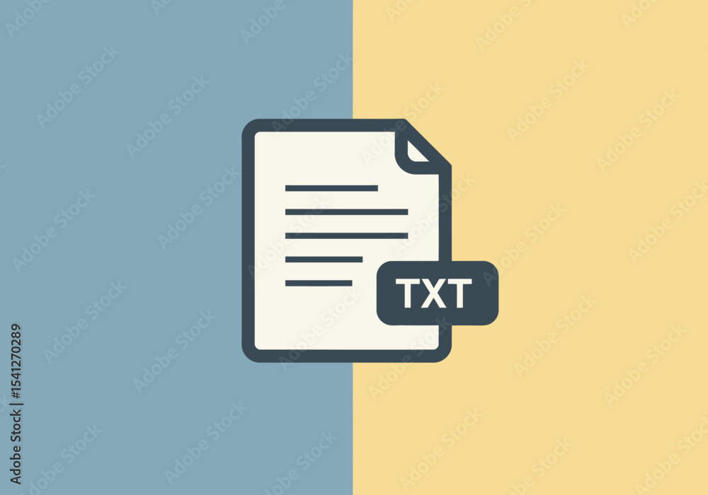 Poster an illustration displays a txt file icon on a split background