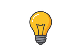 A yellow lightbulb with a gray base set against a white background