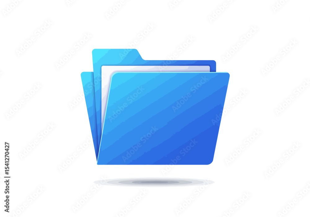 Aufkleber blue folder icon with subtle shadow and layered diagonal striped texture