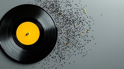 Minimalist Music Concept with Vinyl Record