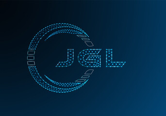 JGL low poly letter logo vector design. JGL lower poly logo design. Low poly logo.