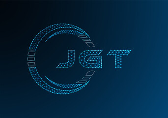 JGT low poly letter logo vector design. JGT lower poly logo design. Low poly logo.