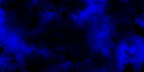 Blue misty dark background with smoke, Dark blue azure turquoise abstract grunge texture background, abstract blue smoke on black background, 