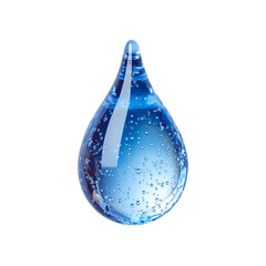 Water droplet simple blue design clean minimal aesthetic isolated on transparent background
