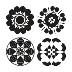 Set of round floral flower pattern mandala  illustration vector design.
