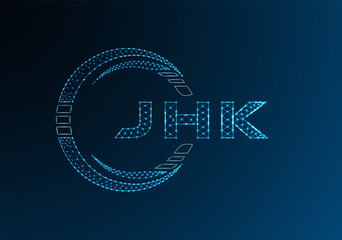 JHK low poly letter logo vector design. JHK lower poly logo design. Low poly logo.