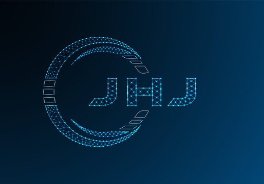 JHJ low poly letter logo vector design. JHJ lower poly logo design. Low poly logo.