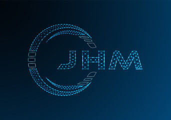 JHM low poly letter logo vector design. JHM lower poly logo design. Low poly logo.