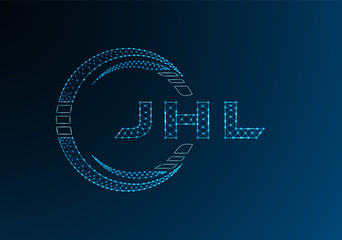 JHL low poly letter logo vector design. JHL lower poly logo design. Low poly logo.