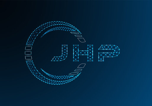 JHP low poly letter logo vector design. JHP lower poly logo design. Low poly logo.