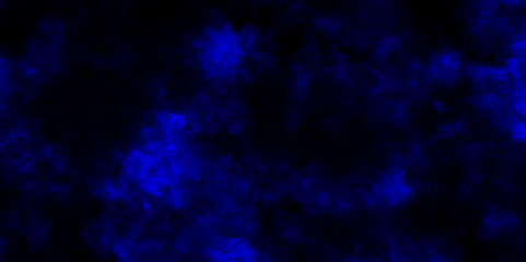 Blue misty dark background with smoke, Dark blue azure turquoise abstract grunge texture background, abstract blue smoke on black background, 