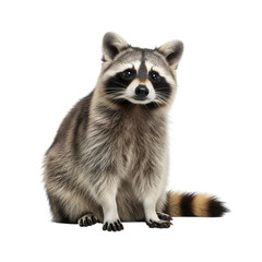 Fototapeta premium North american raccoon sitting on black background